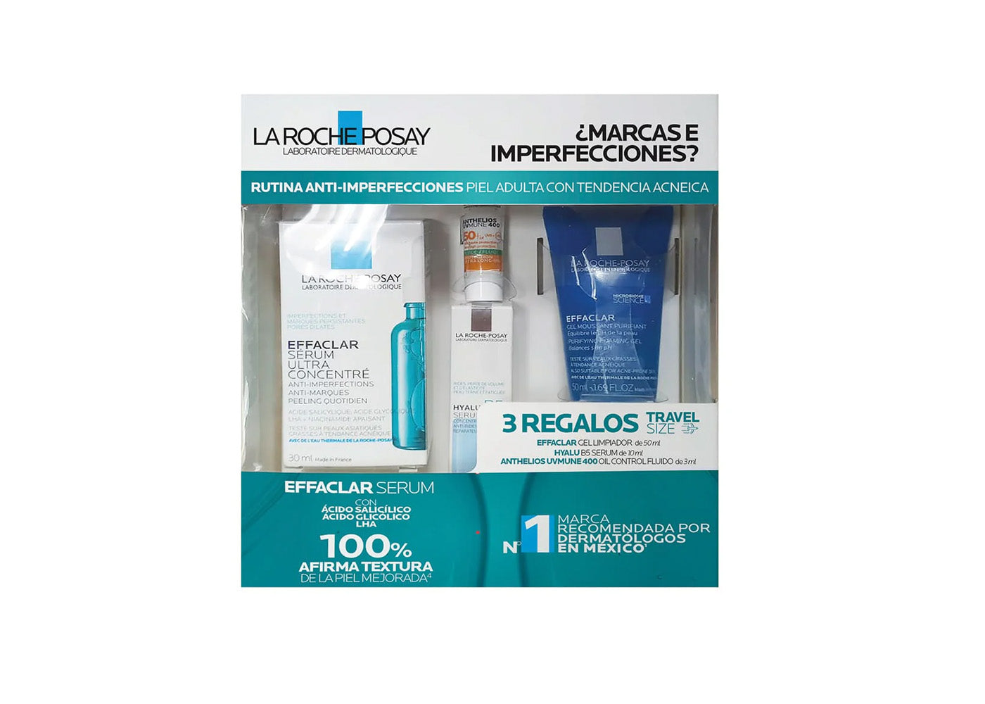 La Roche Posay Kit Effaclar Ultra Concentrated Sérum 30ml+Effaclar Gel Moussant 50ml+Hyalu B5 Sérum 10ml+Anthelios UV Mune spf50+ 3ml